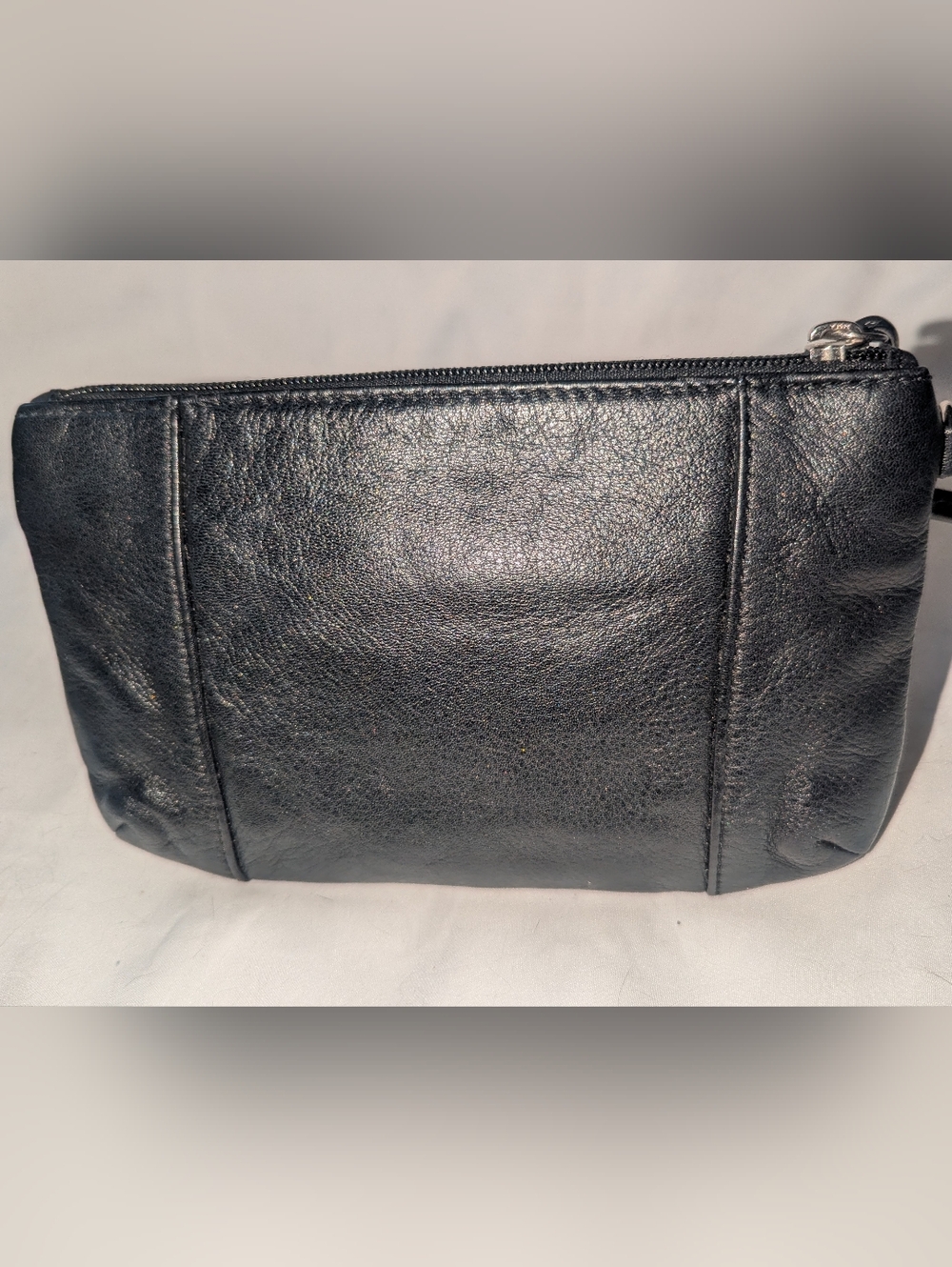 Coach Black Leather Wristlet Clutch with Logo Charm - Picture 2 of 9